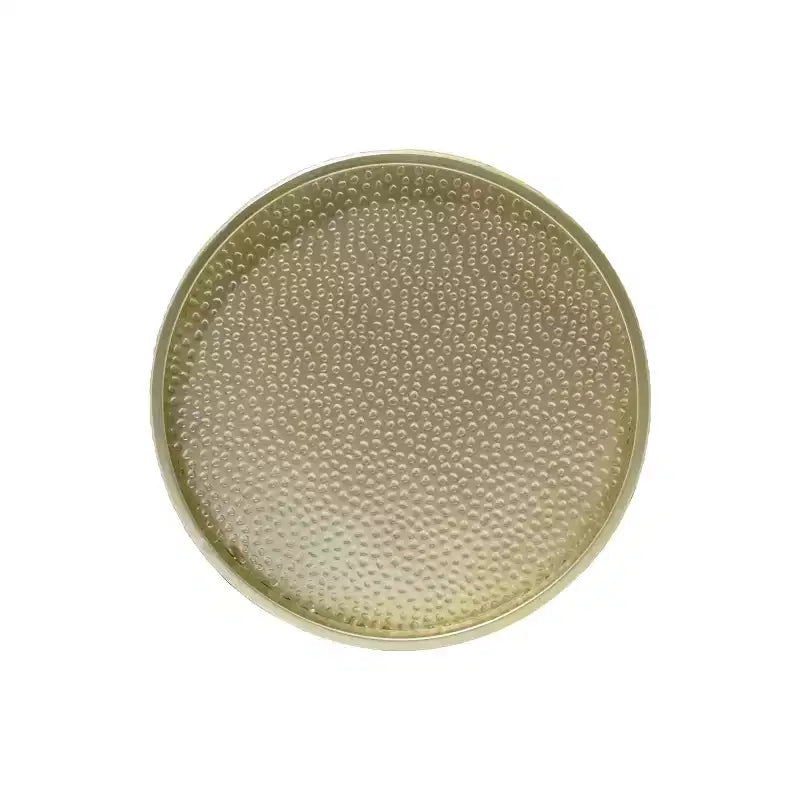 Tables d'appoint rondes modernes Okak avec marques de marteau, tables d'appoint cylindriques avec motif rainuré, tables de canapé pour salon, chambre, lot de 2