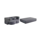 Canapé-lit convertible Boucle Homy Casa avec design incurvé et coussins moelleux, pour salon ou chambre d'amis