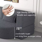 Canapé-lit convertible Boucle Homy Casa avec design incurvé et coussins moelleux, pour salon ou chambre d'amis