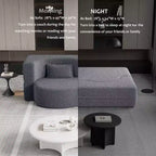 Canapé-lit convertible Boucle Homy Casa avec design incurvé et coussins moelleux, pour salon ou chambre d'amis
