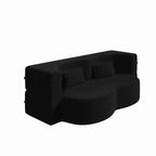 Canapé-lit convertible Boucle Homy Casa avec design incurvé et coussins moelleux, pour salon ou chambre d'amis