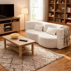 Canapé-lit convertible Boucle Homy Casa avec design incurvé et coussins moelleux, pour salon ou chambre d'amis