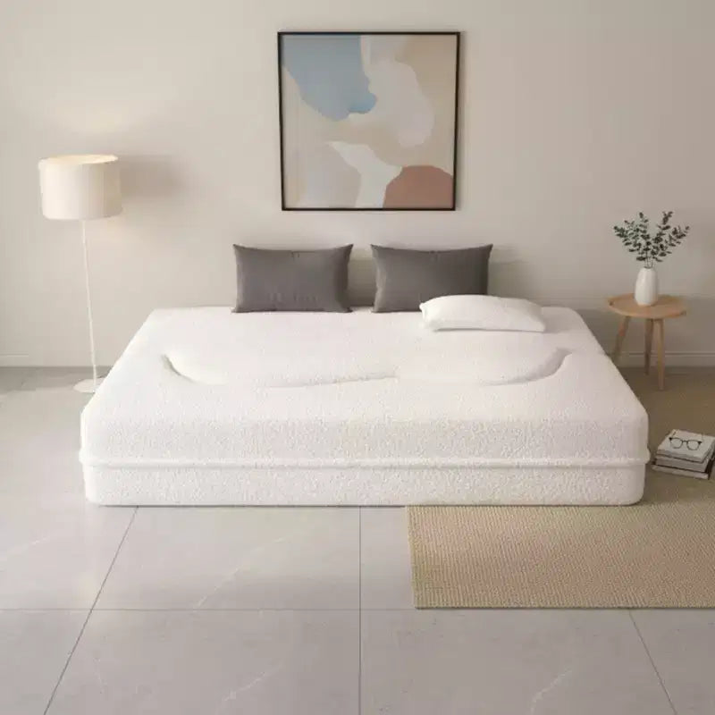 Canapé-lit convertible Boucle Homy Casa avec design incurvé et coussins moelleux, pour salon ou chambre d'amis