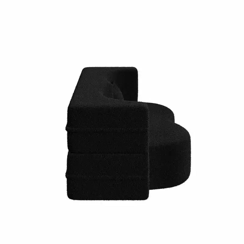 Canapé-lit convertible Boucle Homy Casa avec design incurvé et coussins moelleux, pour salon ou chambre d'amis