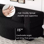 Canapé-lit convertible Boucle Homy Casa avec design incurvé et coussins moelleux, pour salon ou chambre d'amis