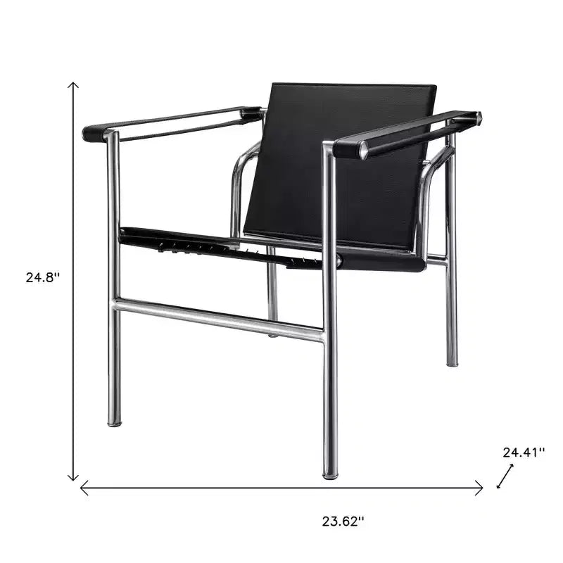 HomeRoots Fauteuil en acier inoxydable argenté 24 po