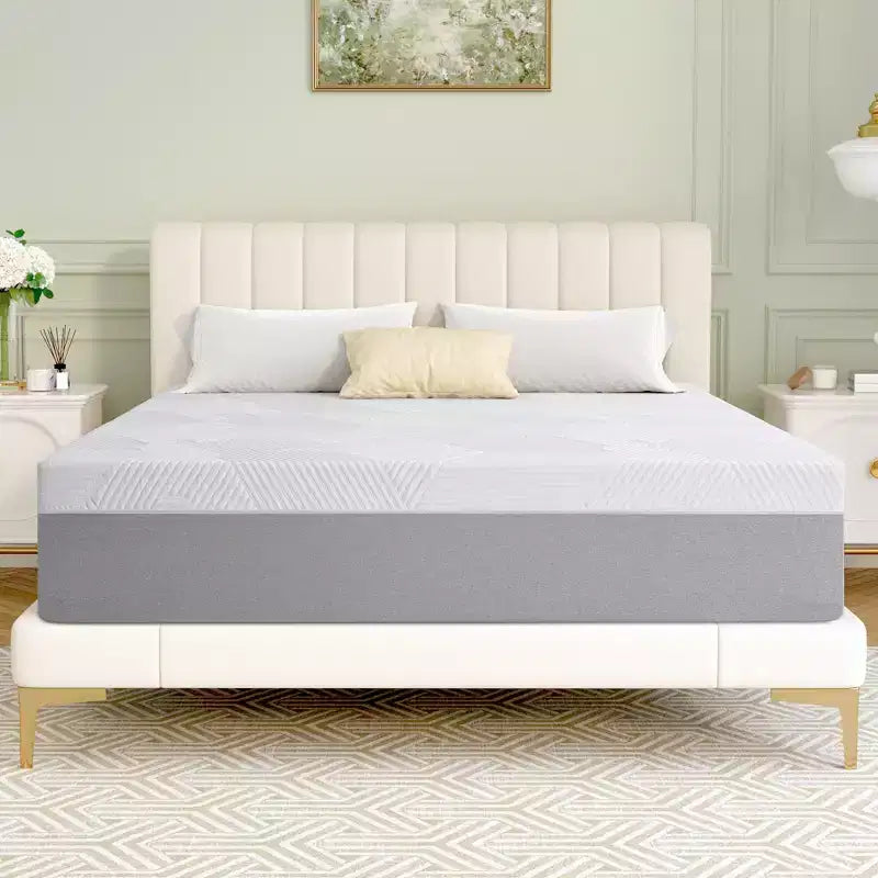Matelas Wuleitex 10 pouces confortable en mousse à mémoire de forme, matelas à trois couches en mousse respirante de haute qualité, avec housse amovible