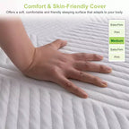 Matelas Wuleitex 10 pouces confortable en mousse à mémoire de forme, matelas à trois couches en mousse respirante de haute qualité, avec housse amovible