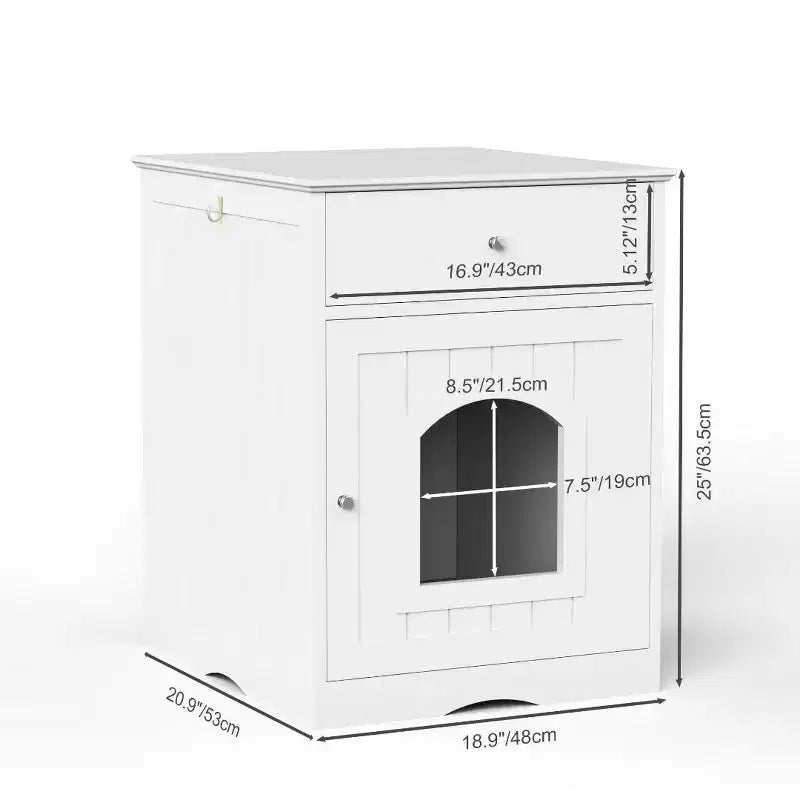 Meuble de litière pour chat avec tiroirs, meuble cache-litière, station de toilettage en bois pour chats pour chambres et salons