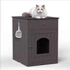 Meuble de litière pour chat avec tiroirs, meuble cache-litière, station de toilettage en bois pour chats pour chambres et salons