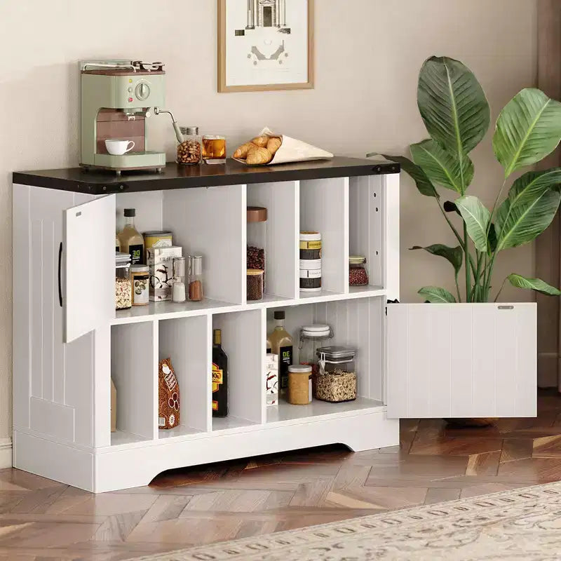 CuisinSmart Meuble tourne-disque 99 cm avec rangement vinyle, meuble de rangement pour disques vinyles avec 2 portes de grange, jusqu'à 450 albums pour salon et salle de musique