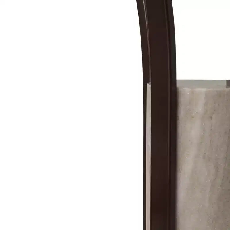 Table d'appoint, guéridon ou table de chevet pour la maison – Plateau élégant en marbre avec piédestal cylindrique en pierre pour grands ou petits espaces – Bronze et cuivre 24