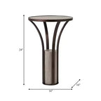 Table d'appoint, guéridon ou table de chevet pour la maison – Plateau élégant en marbre avec piédestal cylindrique en pierre pour grands ou petits espaces – Bronze et cuivre 24