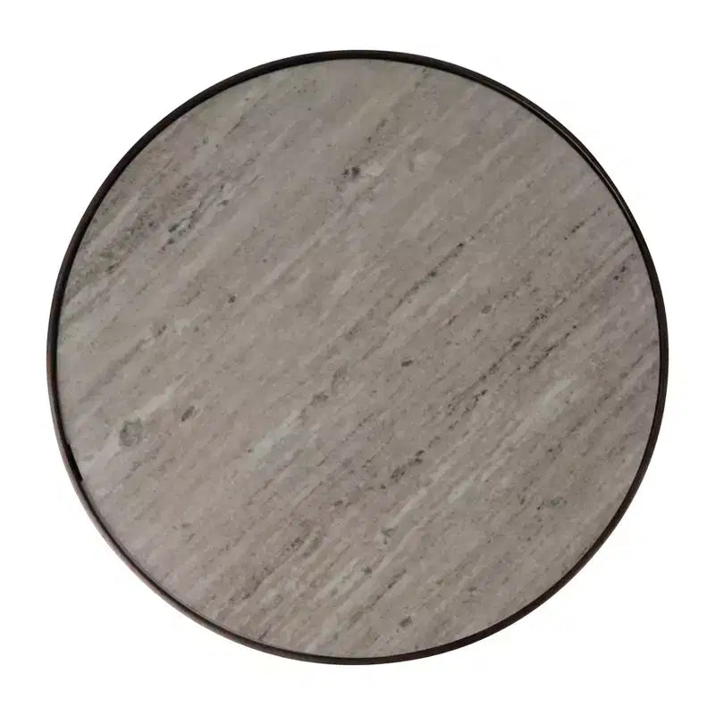 Table d'appoint, guéridon ou table de chevet pour la maison – Plateau élégant en marbre avec piédestal cylindrique en pierre pour grands ou petits espaces – Bronze et cuivre 24