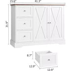 Meuble buffet avec portes, tiroirs, desserte de bar à café de style ferme