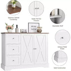 Meuble buffet avec portes, tiroirs, desserte de bar à café de style ferme