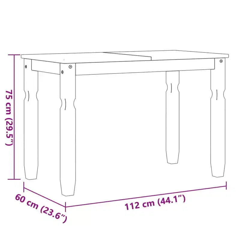 Clihome Table à manger de style ferme en pin pour 4 personnes, rustique, idéale pour les repas en famille et les réunions informelles
