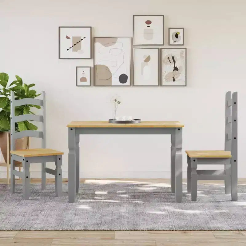 Clihome Table à manger de style ferme en pin pour 4 personnes, rustique, idéale pour les repas en famille et les réunions informelles