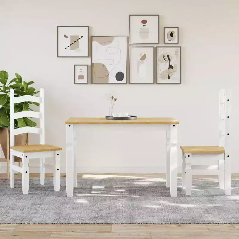 Clihome Table à manger de style ferme en pin pour 4 personnes, rustique, idéale pour les repas en famille et les réunions informelles