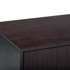 Table de chevet à 2 tiroirs Teamson Home Tremolo, style bohème moderne, en bois massif avec façades cannelées contemporaines