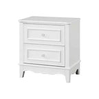 Table de chevet Royal Hampton, 2 tiroirs, cadre moderne en bois massif blanc, 68,6 cm