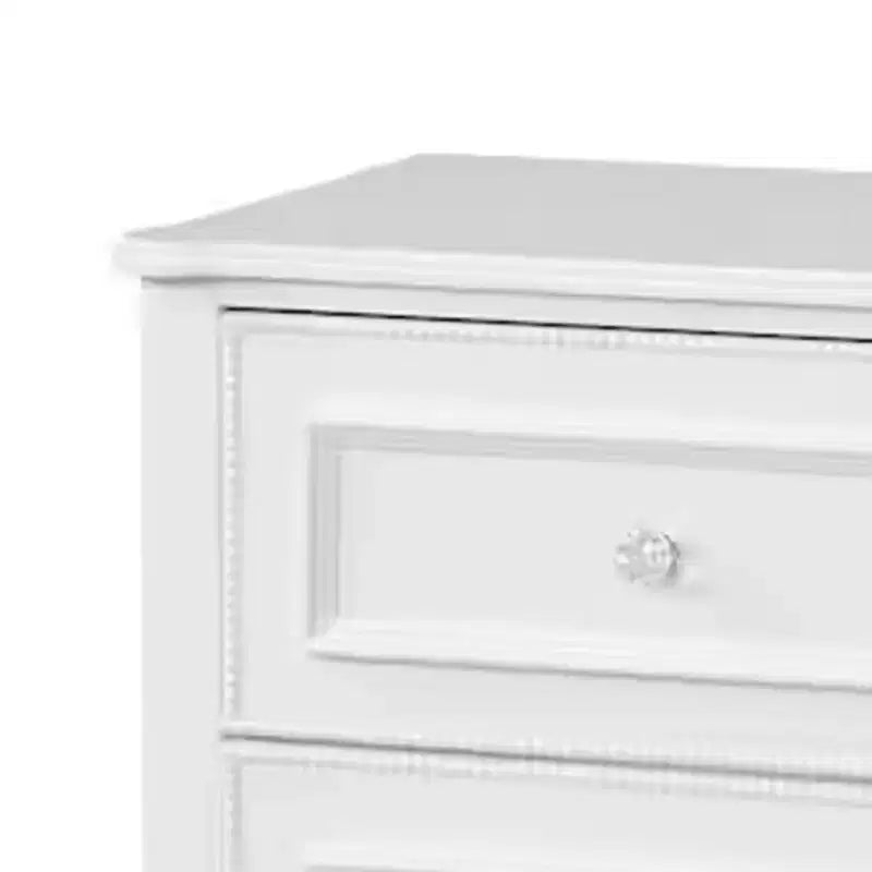 Table de chevet Royal Hampton, 2 tiroirs, cadre moderne en bois massif blanc, 68,6 cm