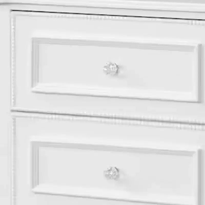 Table de chevet Royal Hampton, 2 tiroirs, cadre moderne en bois massif blanc, 68,6 cm