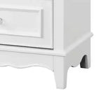Table de chevet Royal Hampton, 2 tiroirs, cadre moderne en bois massif blanc, 68,6 cm
