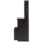 Coiffeuse contemporaine avec tabouret rembourré, miroir coulissant à LED, éclairage tactile 3 couleurs, deux prises secteur et ports de chargement USB