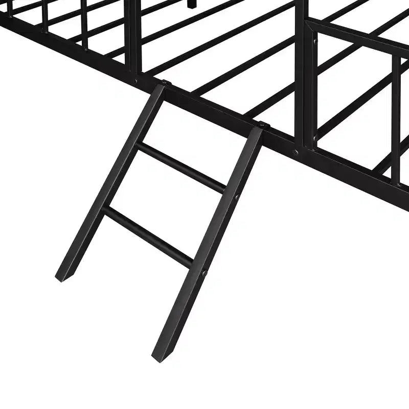 Lit Plateforme en Métal Taille Double Lit Cabane Bas avec Support à Lattes pour Tout-petits Adolescents Garçons Filles