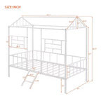 Lit Plateforme en Métal Taille Double Lit Cabane Bas avec Support à Lattes pour Tout-petits Adolescents Garçons Filles