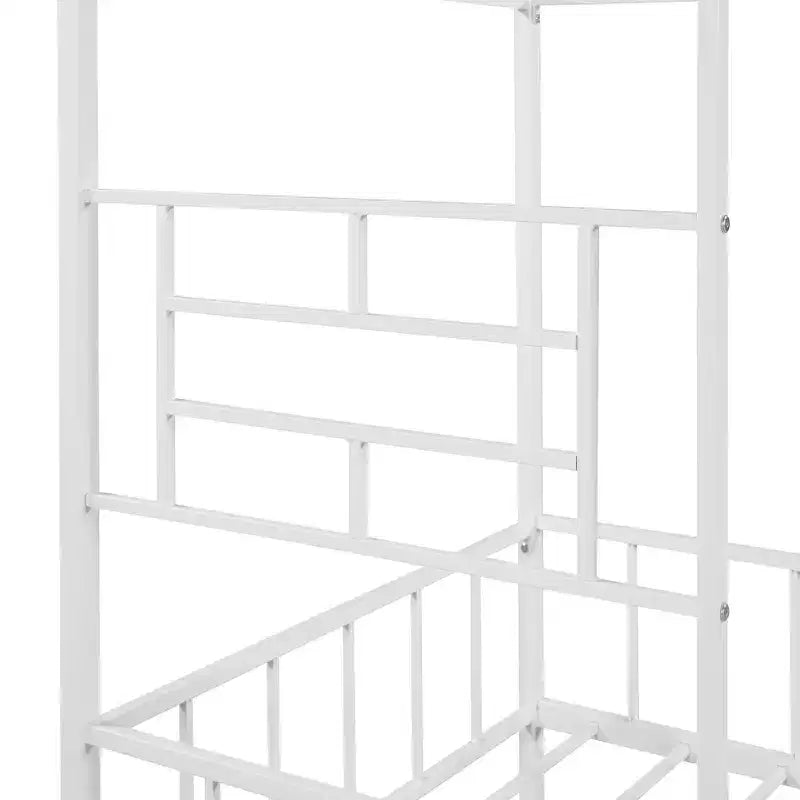 Lit Plateforme en Métal Taille Double Lit Cabane Bas avec Support à Lattes pour Tout-petits Adolescents Garçons Filles