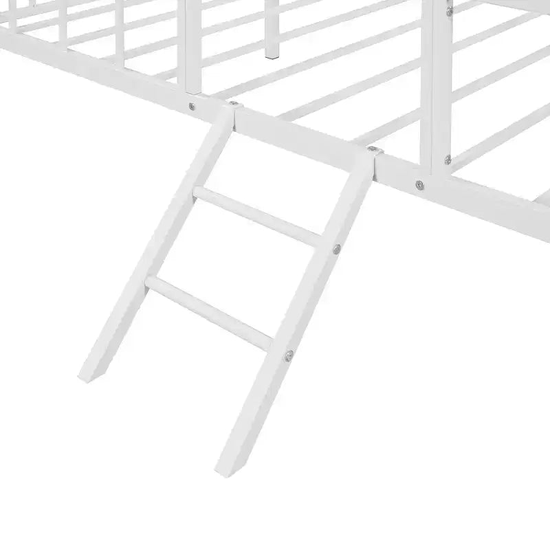 Lit Plateforme en Métal Taille Double Lit Cabane Bas avec Support à Lattes pour Tout-petits Adolescents Garçons Filles