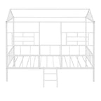 Lit Plateforme en Métal Taille Double Lit Cabane Bas avec Support à Lattes pour Tout-petits Adolescents Garçons Filles