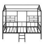 Lit Plateforme en Métal Taille Double Lit Cabane Bas avec Support à Lattes pour Tout-petits Adolescents Garçons Filles