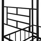 Lit Plateforme en Métal Taille Double Lit Cabane Bas avec Support à Lattes pour Tout-petits Adolescents Garçons Filles