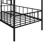 Lit Plateforme en Métal Taille Double Lit Cabane Bas avec Support à Lattes pour Tout-petits Adolescents Garçons Filles