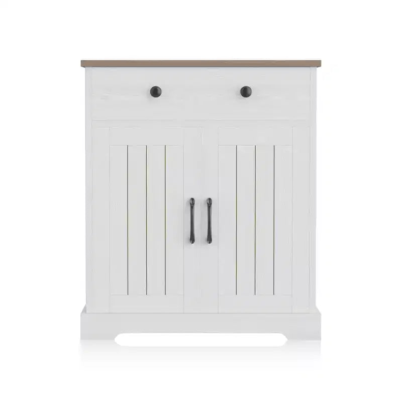 Meuble bas en panneaux de particules peu encombrant à deux portes