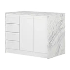 HomeStock 36.5 in.H Melamine Kitchen Islands with 2 Doors and 1 Shelf