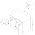 HomeStock Îlots de cuisine en mélamine de 92,7 cm de haut avec 2 portes et 1 étagère