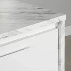 HomeStock Îlots de cuisine en mélamine de 92,7 cm de haut avec 2 portes et 1 étagère