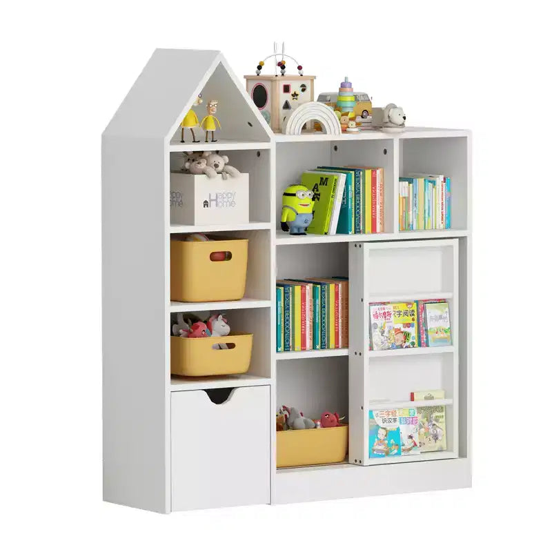 Étagère à Livres Enfant avec Tiroir Amovible, Bibliothèque 7 Casiers de Rangement, Meuble de Rangement Enfant pour Salle de Jeux, Chambre d'Enfant, Salle de Classe