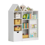 Étagère à Livres Enfant avec Tiroir Amovible, Bibliothèque 7 Casiers de Rangement, Meuble de Rangement Enfant pour Salle de Jeux, Chambre d'Enfant, Salle de Classe