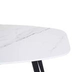 FurnitureR Table basse moderne de 110 cm, rectangulaire, style simple, table centrale minimaliste en bois pour salon (Marbre)