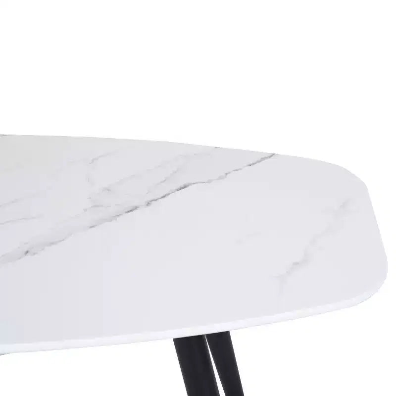 FurnitureR Table basse moderne de 110 cm, rectangulaire, style simple, table centrale minimaliste en bois pour salon (Marbre)
