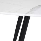 FurnitureR Table basse moderne de 110 cm, rectangulaire, style simple, table centrale minimaliste en bois pour salon (Marbre)