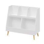Étagère à Livres et Organisateur de Jouets Whisen Kids, Bibliothèque Ouverte, Organisateur de Rangement pour Bébé à 2 Niveaux avec Pieds - Blanc