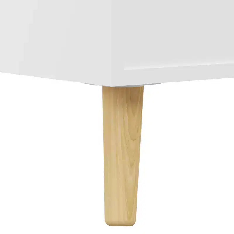 Étagère à Livres et Organisateur de Jouets Whisen Kids, Bibliothèque Ouverte, Organisateur de Rangement pour Bébé à 2 Niveaux avec Pieds - Blanc