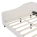 GDFStudio Gene - Lit de repos d'angle en lin avec pieds en bois massif