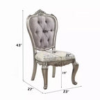 Lot de 2 chaises de salle à manger Royal Hampton de 27 pouces, velours, ton platine antique